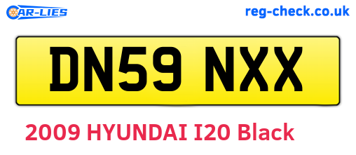 DN59NXX are the vehicle registration plates.
