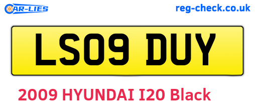 LS09DUY are the vehicle registration plates.