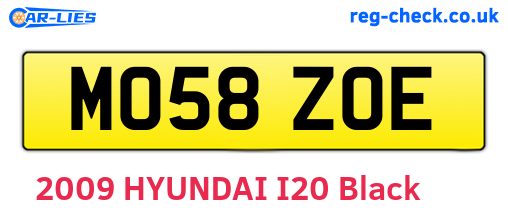MO58ZOE are the vehicle registration plates.