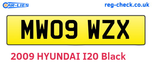 MW09WZX are the vehicle registration plates.
