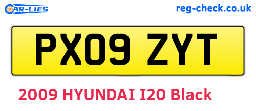 PX09ZYT are the vehicle registration plates.