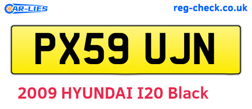 PX59UJN are the vehicle registration plates.