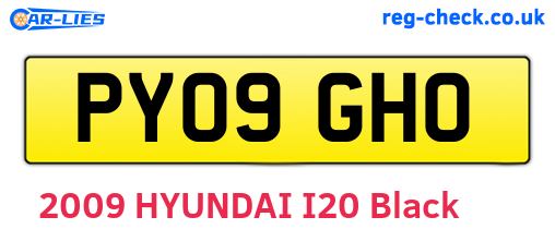 PY09GHO are the vehicle registration plates.