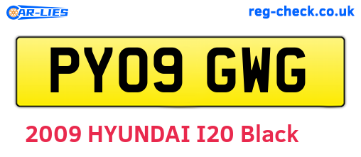 PY09GWG are the vehicle registration plates.