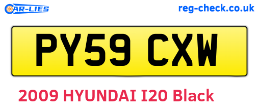 PY59CXW are the vehicle registration plates.