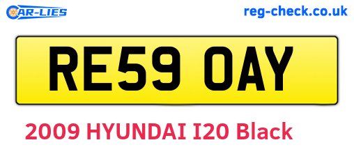 RE59OAY are the vehicle registration plates.