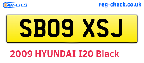 SB09XSJ are the vehicle registration plates.