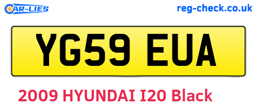 YG59EUA are the vehicle registration plates.