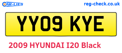 YY09KYE are the vehicle registration plates.
