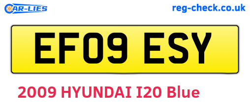 EF09ESY are the vehicle registration plates.