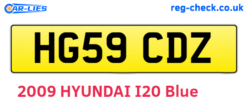 HG59CDZ are the vehicle registration plates.
