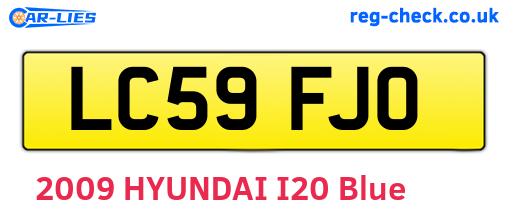LC59FJO are the vehicle registration plates.