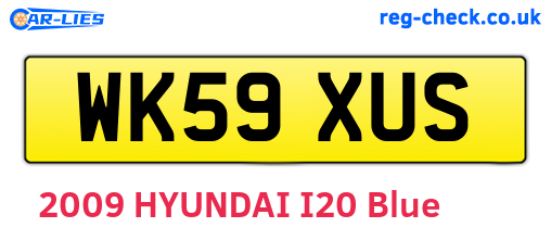 WK59XUS are the vehicle registration plates.