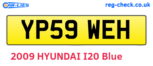YP59WEH are the vehicle registration plates.