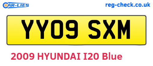 YY09SXM are the vehicle registration plates.