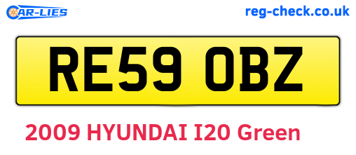 RE59OBZ are the vehicle registration plates.