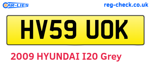 HV59UOK are the vehicle registration plates.