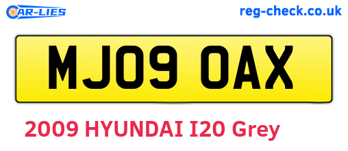MJ09OAX are the vehicle registration plates.