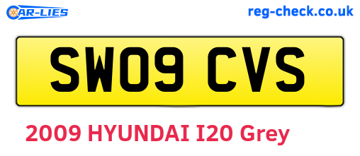 SW09CVS are the vehicle registration plates.