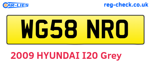 WG58NRO are the vehicle registration plates.