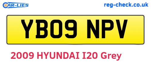 YB09NPV are the vehicle registration plates.