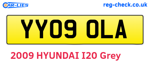 YY09OLA are the vehicle registration plates.