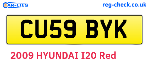 CU59BYK are the vehicle registration plates.