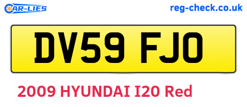 DV59FJO are the vehicle registration plates.