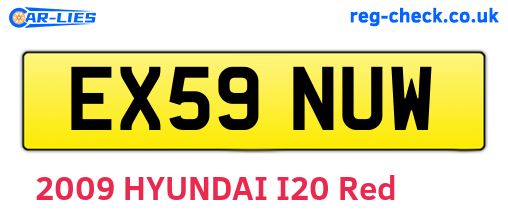 EX59NUW are the vehicle registration plates.