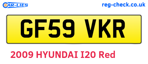 GF59VKR are the vehicle registration plates.