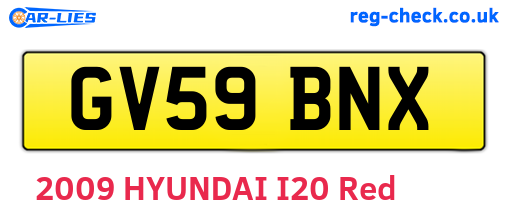 GV59BNX are the vehicle registration plates.