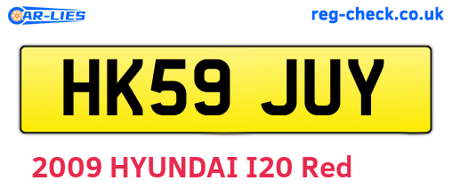 HK59JUY are the vehicle registration plates.