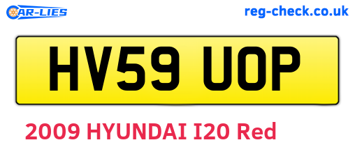 HV59UOP are the vehicle registration plates.