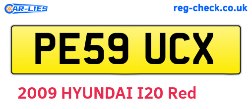 PE59UCX are the vehicle registration plates.