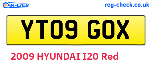 YT09GOX are the vehicle registration plates.