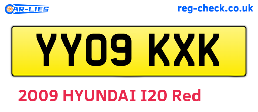 YY09KXK are the vehicle registration plates.