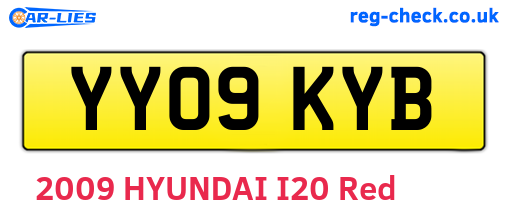 YY09KYB are the vehicle registration plates.