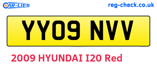 YY09NVV are the vehicle registration plates.
