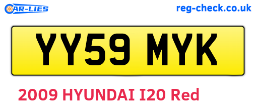 YY59MYK are the vehicle registration plates.
