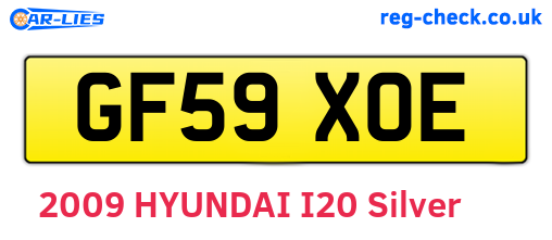 GF59XOE are the vehicle registration plates.