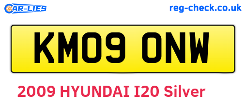 KM09ONW are the vehicle registration plates.