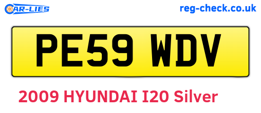 PE59WDV are the vehicle registration plates.
