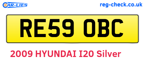 RE59OBC are the vehicle registration plates.