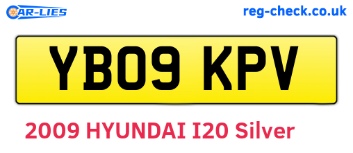 YB09KPV are the vehicle registration plates.