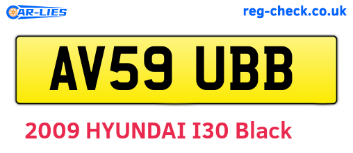 AV59UBB are the vehicle registration plates.