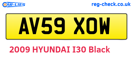 AV59XOW are the vehicle registration plates.