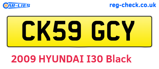 CK59GCY are the vehicle registration plates.