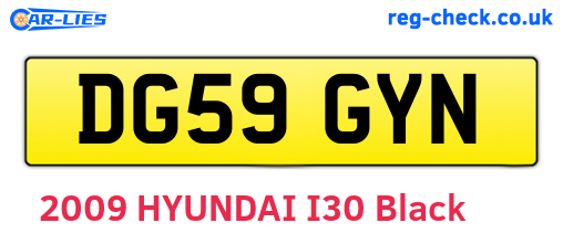 DG59GYN are the vehicle registration plates.