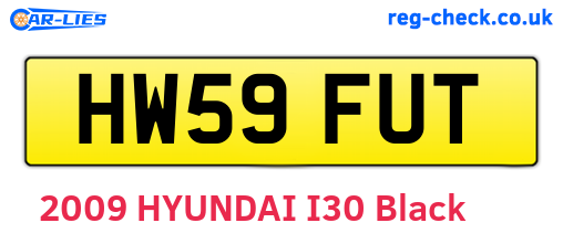 HW59FUT are the vehicle registration plates.