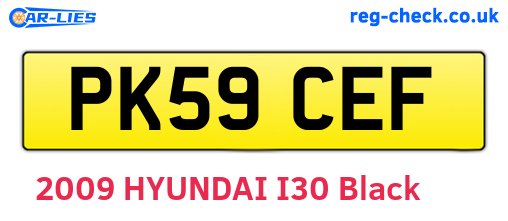 PK59CEF are the vehicle registration plates.